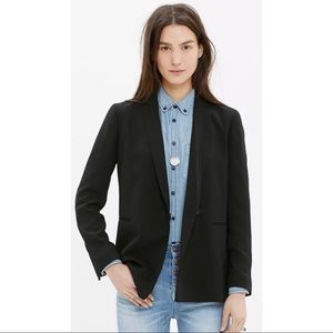 Madewell Lycée Drapey Blazer in Black, Size 2